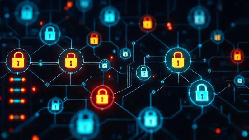 Arte digital: seguridad cibernética abstracta y profesional