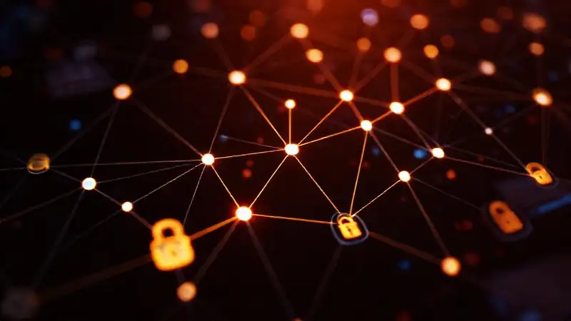 Diagrama tecnológico futurista y seguro