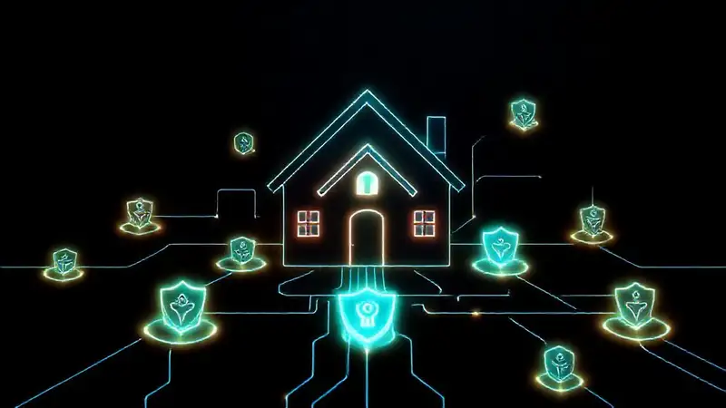 Residencia inteligente: seguridad digital y brillante