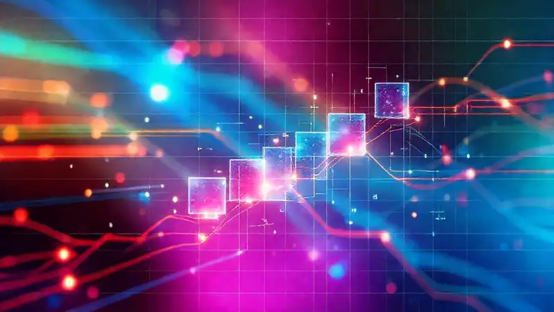 Una interfaz futurista visualiza datos dinámicos