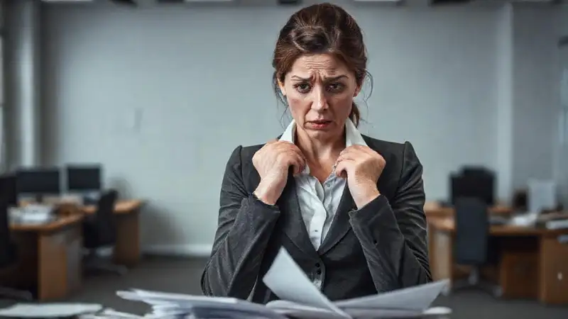 Una ejecutiva afligida enfrenta un vacío laboral