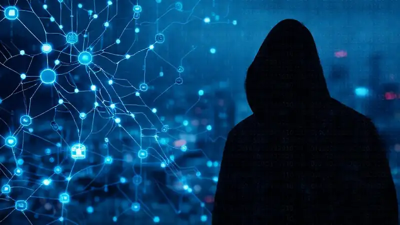 Red digital protegida en la oscuridad