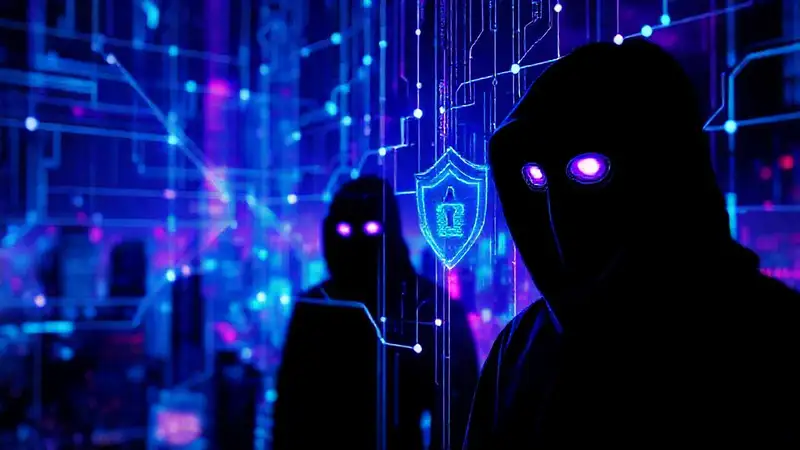 Red digital futurista, segura y oscura